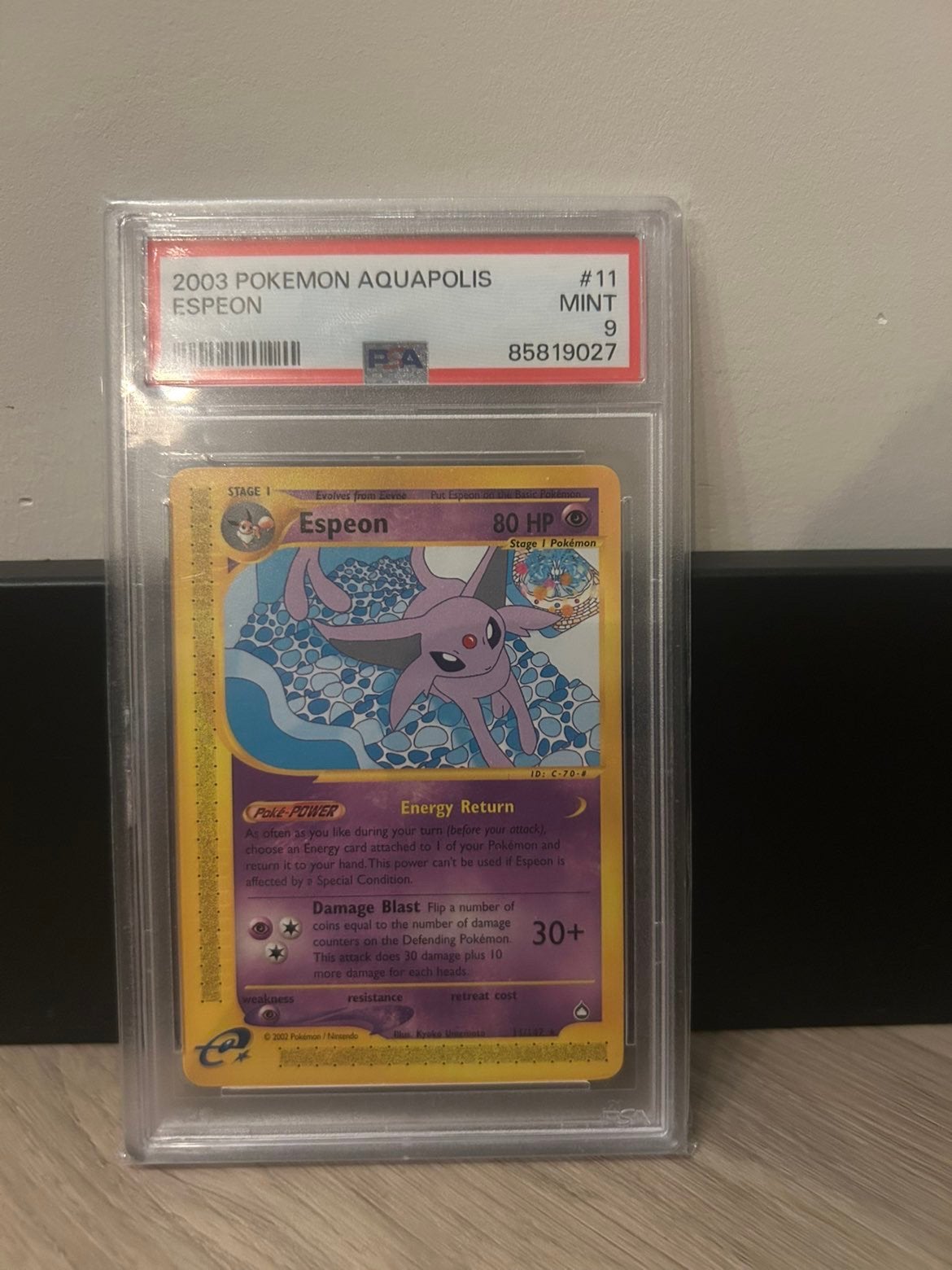 Aquapolis Espeon non holo psa 9, Ophalen of Verzenden, Zo goed als nieuw