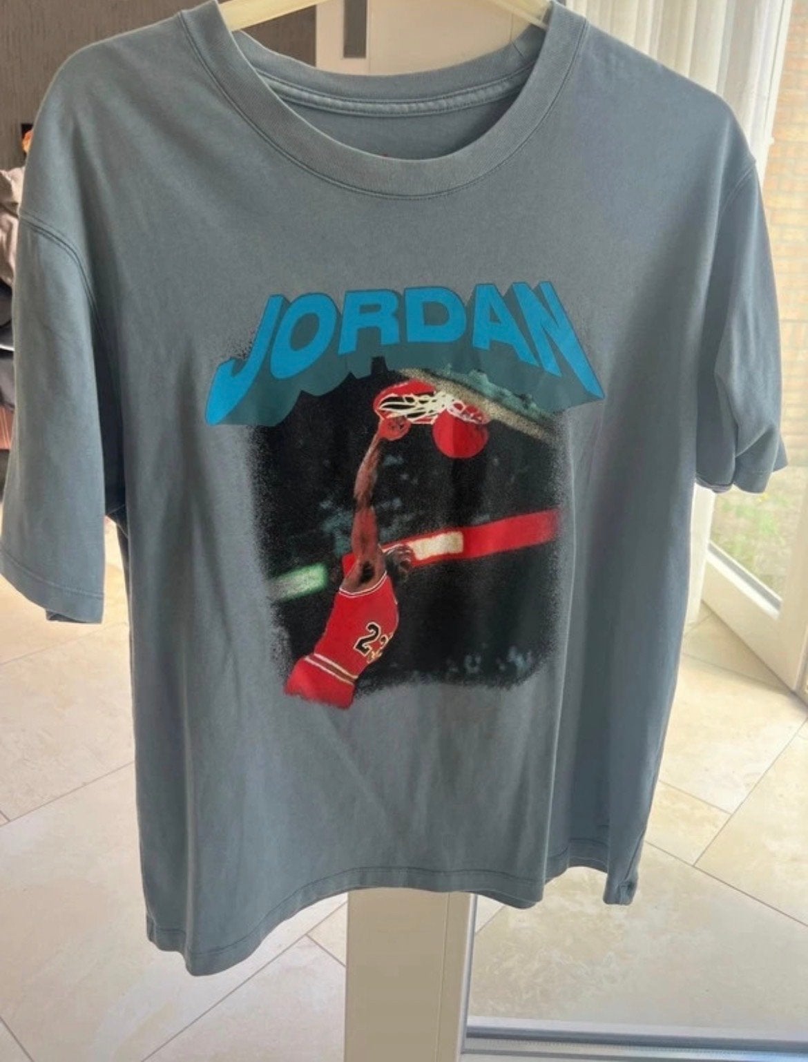 Jordan T-shirt met Michael Jordan print - Maat S, Ophalen of Verzenden, Zo goed als nieuw, Maat 46 (S) of kleiner, Grijs