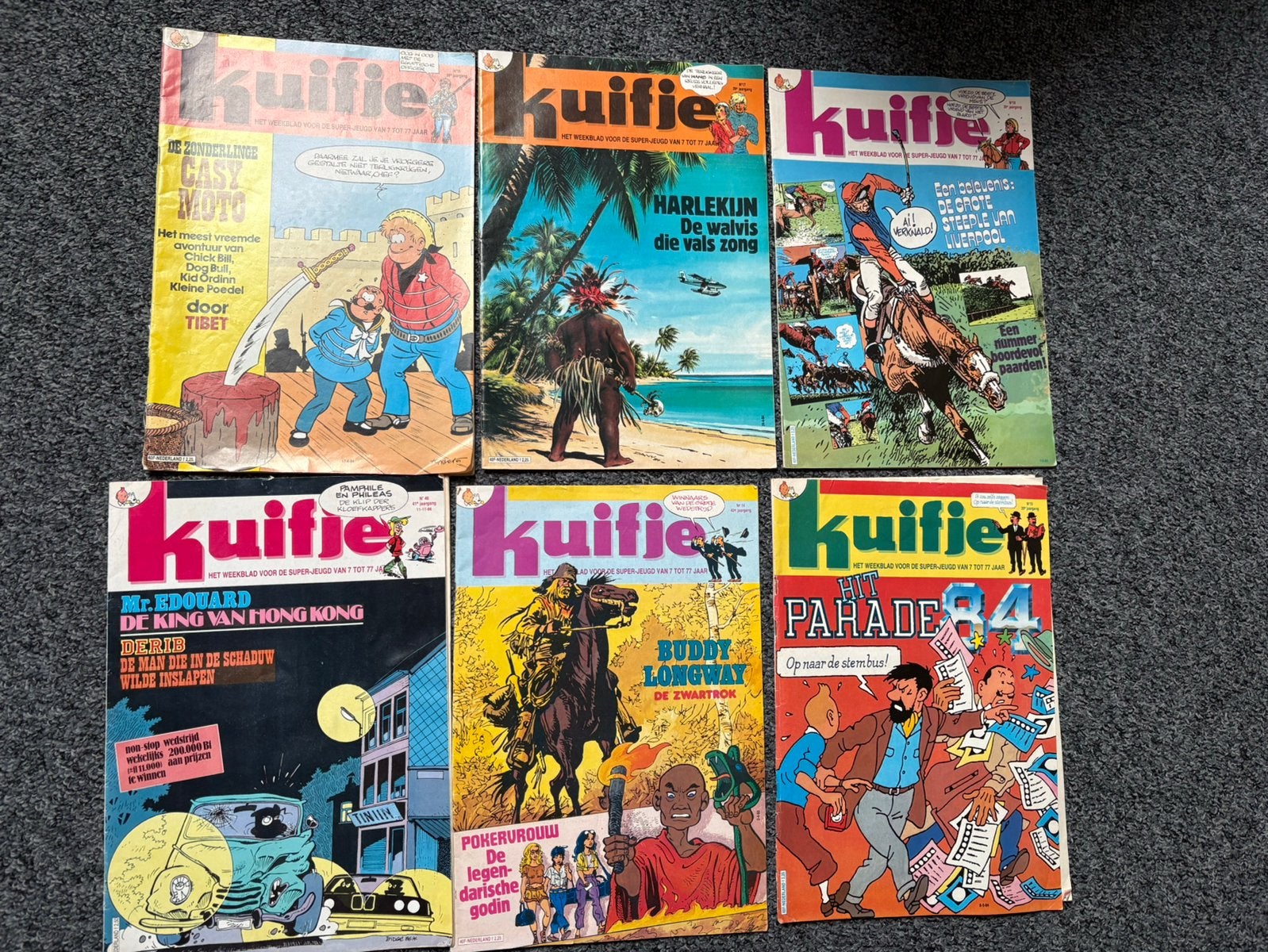 Kuifje strips 6 stuks, Meerdere comics, Ophalen of Verzenden, Zo goed als nieuw, Europa