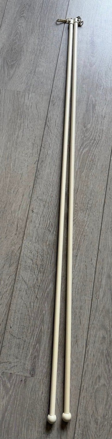 Trekstang voor gordijnen - 2 stuks, Gebruikt, Beige, Ophalen of Verzenden, Gordijn