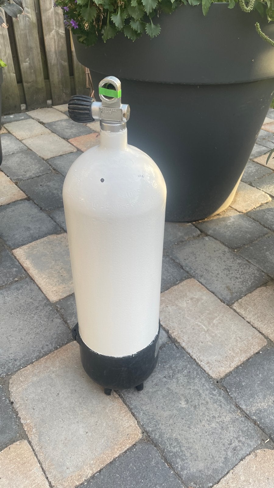 Witte duikfles met kraan - Zo goed als nieuw, Ophalen, Zo goed als nieuw, Duikfles