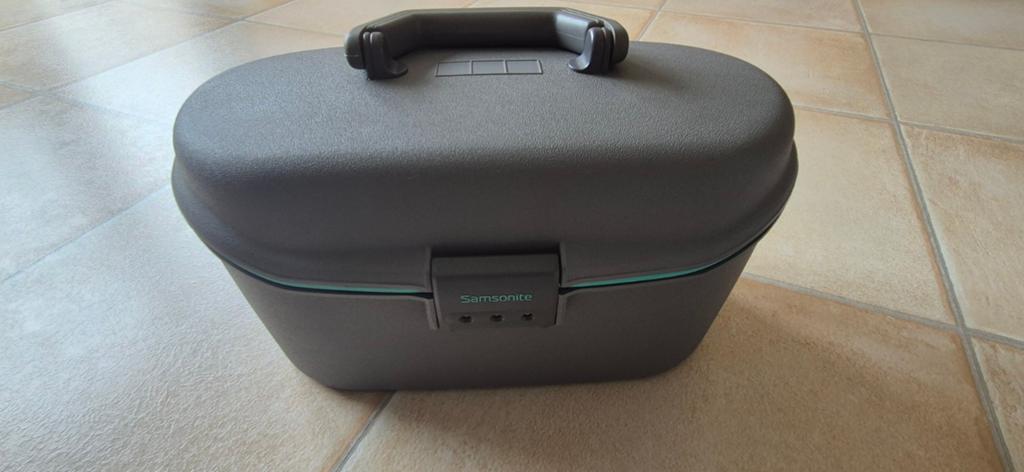 Vintage Samsonite beauty case met spiegel, Ophalen, Met slot, Zo goed als nieuw, Grijs