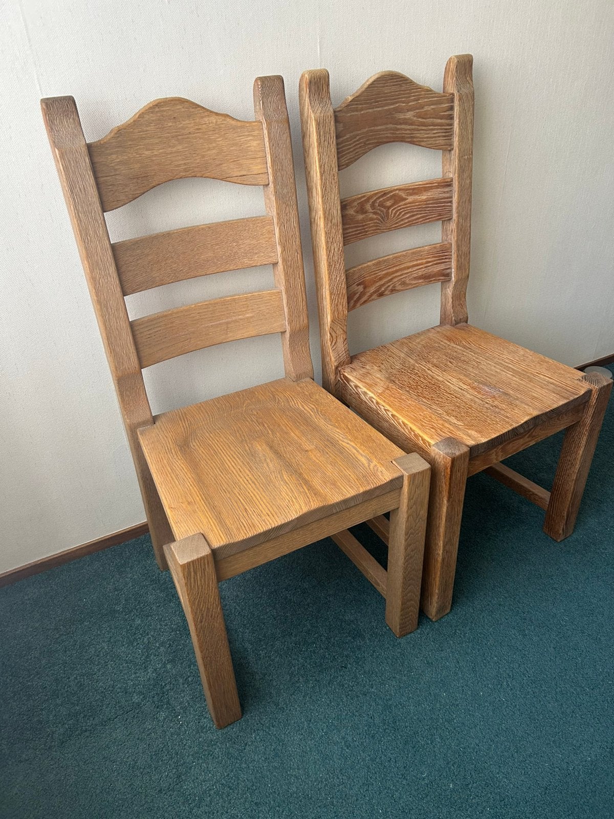 Eiken houten stoelen, Huis en Inrichting, Stoelen, Ophalen, Gebruikt, Twee, Bruin