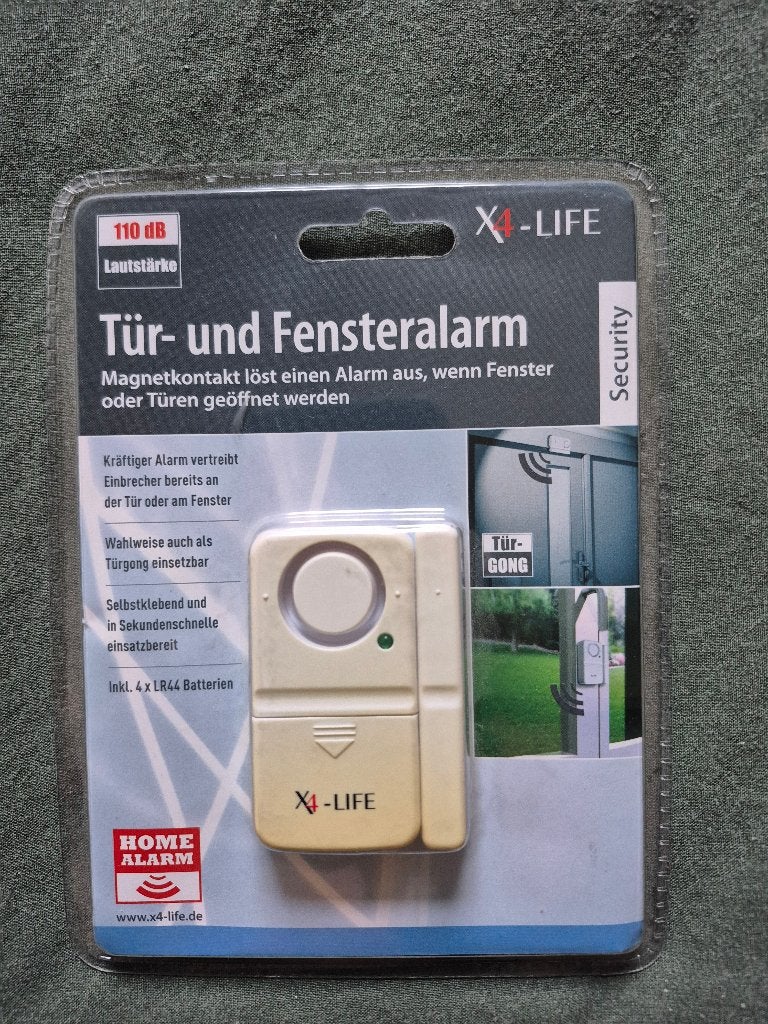 deur en raam alarm x4-life werkt op batterijen 110 db, Doe-het-zelf en Verbouw, Detector, Sensor of Melder, Raam of Deur, Nieuw