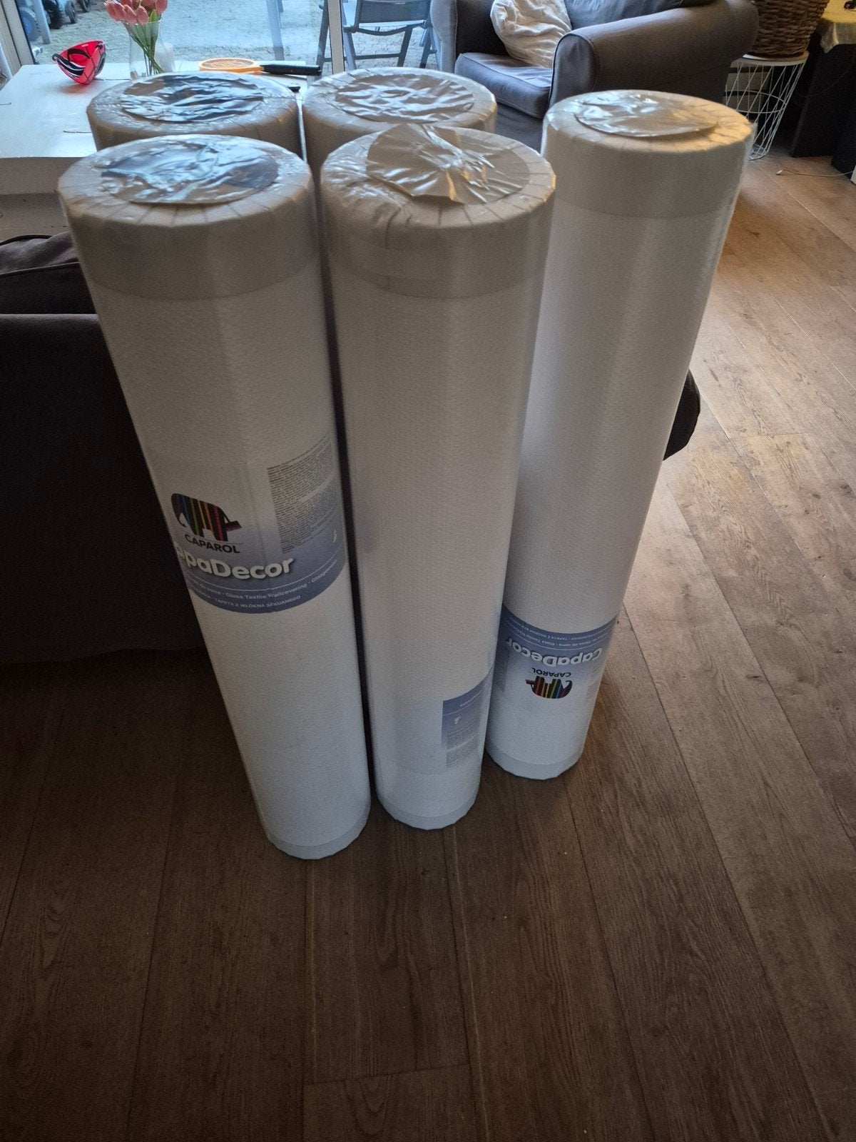 5 rollen CapaDecor Vliesbehang Plus VB 132 (50m per rol), Ophalen, Overige merken, 75 m² of meer, Wit