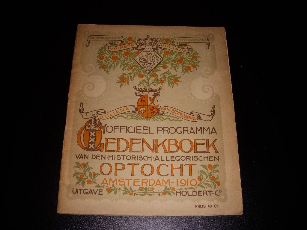 Programma Gedenkboek historische optocht Amsterdam 1910, Boeken, Holdert & Co, Ophalen of Verzenden, Zo goed als nieuw, Catalogus