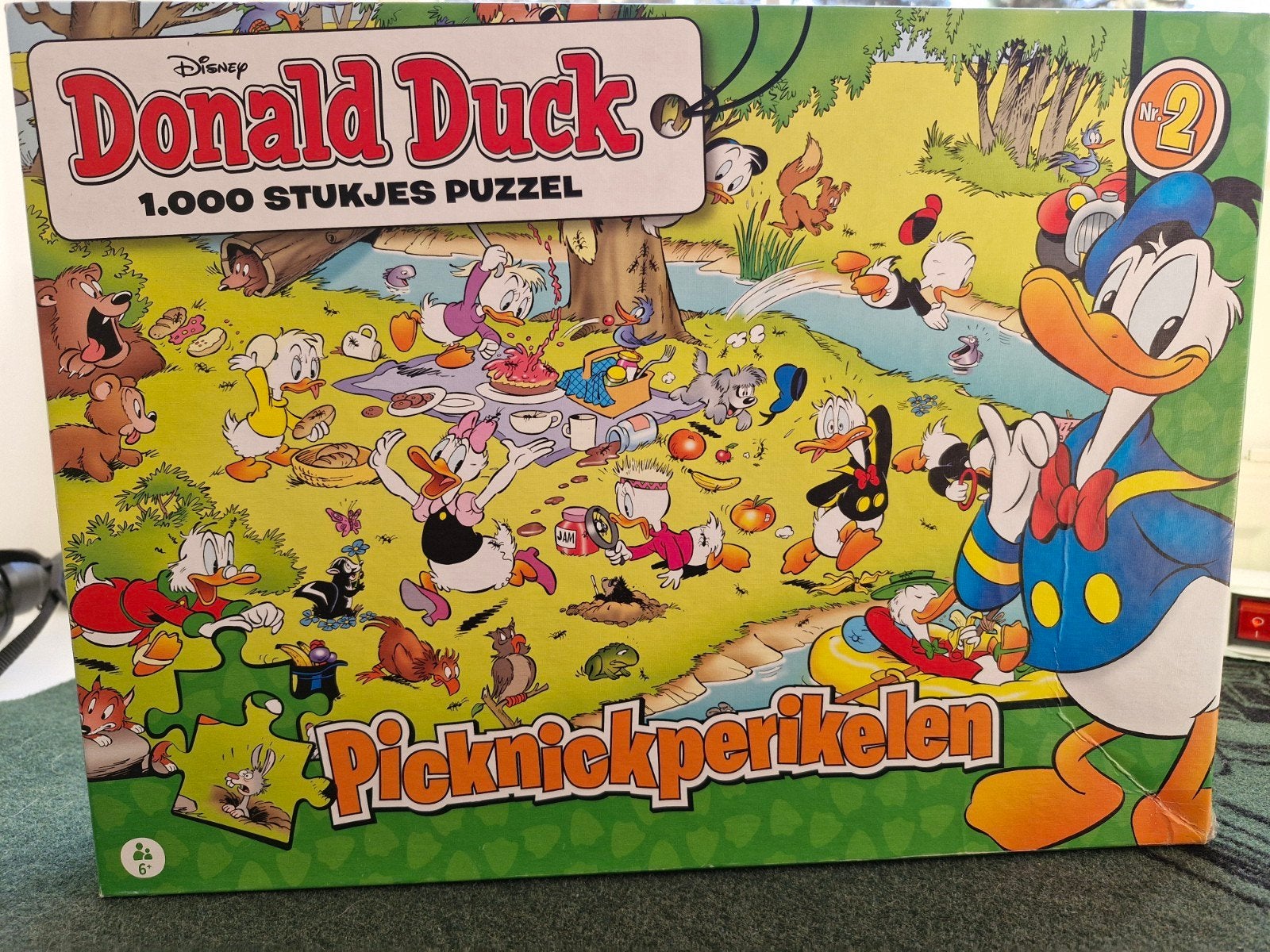 legpuzzel Disney 1000 stukjes. Donald Duck, Ophalen of Verzenden, 500 t/m 1500 stukjes, Zo goed als nieuw