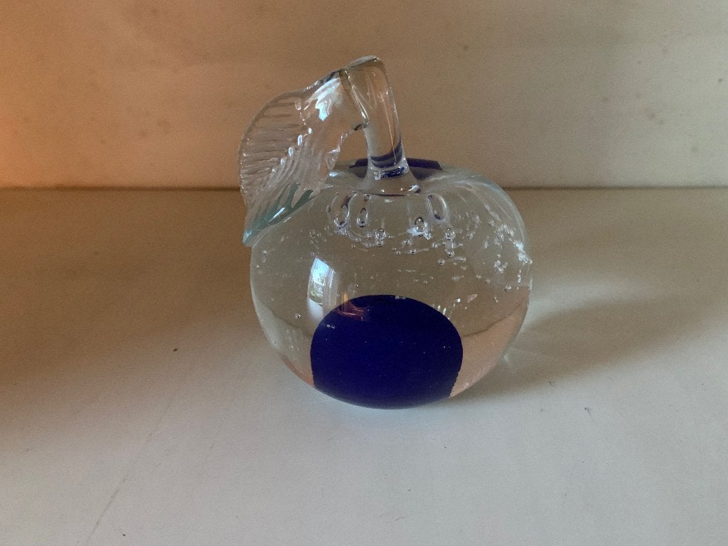 Glazen appel, blauw, Ophalen of Verzenden