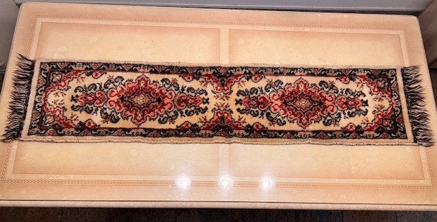 Vintage tafelkleed wol 31x150cm Motecht Lichtecht, Ophalen of Verzenden, Gebruikt, Rechthoek, Binnen