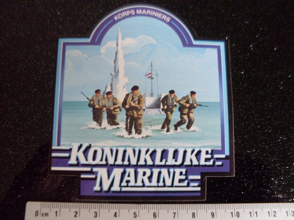 sticker koninklijke marine korps mariniers landing leger, Verzenden, Zo goed als nieuw, Bedrijf of Vereniging