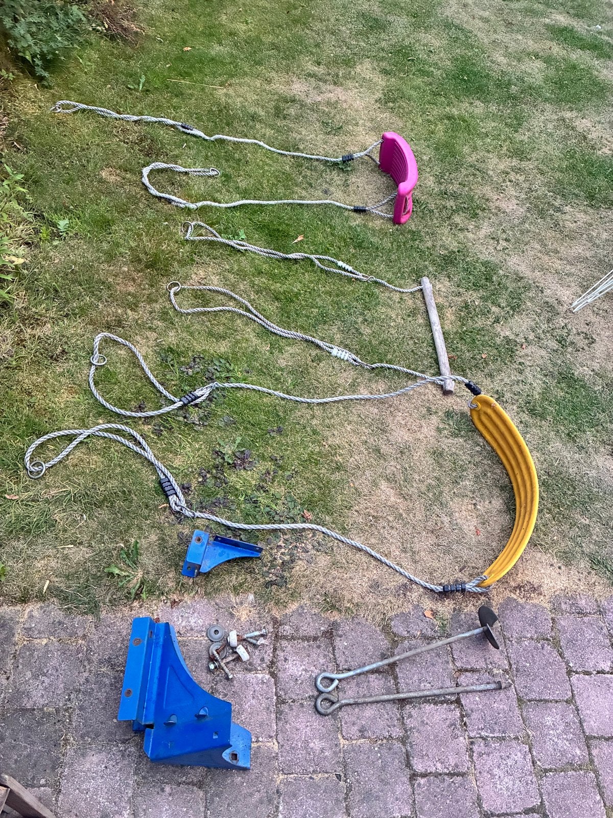Schommelset met 2 zitjes en bevestigingsmateriaal, Kinderen en Baby's, Speelgoed | Buiten | Speeltoestellen, Ophalen, Gebruikt