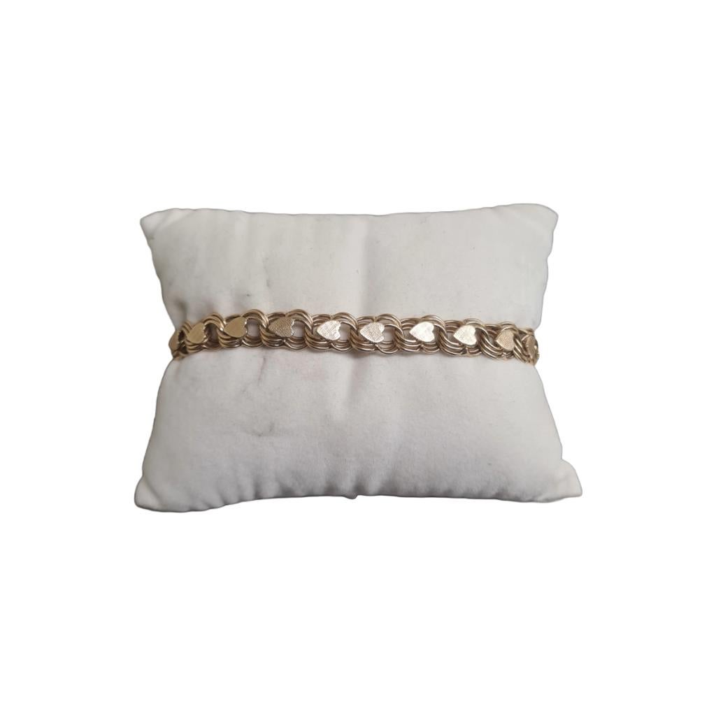 Vintage Monet gouden hart armband 14k, Ophalen, Zo goed als nieuw, Goud, Goud