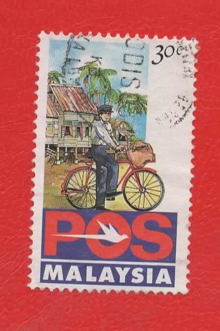 Sport - Fietsen - Malaysia  30c - Postbode - gebr, Verzenden, Gestempeld, Sport