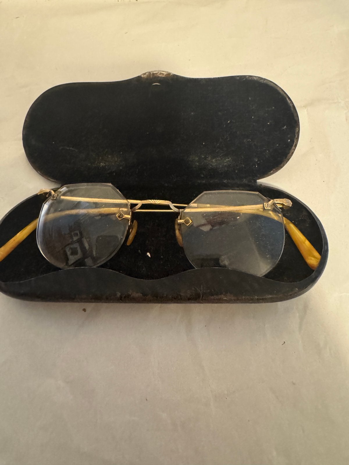 Antiek dames brilletje in etui - Plm: 1900., Ophalen of Verzenden