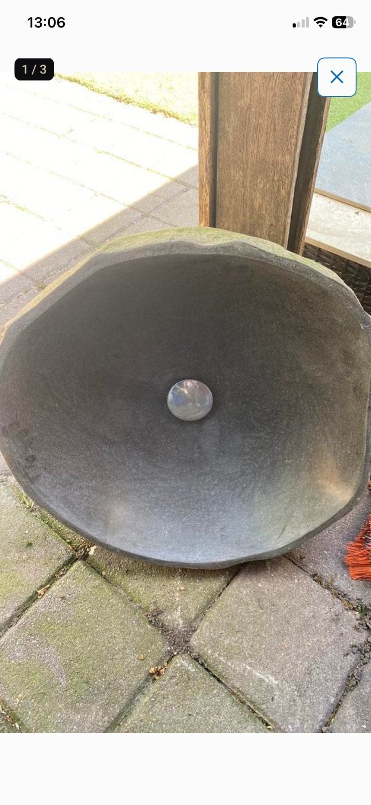 Zware natuursteen wasbak, Ophalen, 50 tot 100 cm, Zo goed als nieuw, Minder dan 100 cm