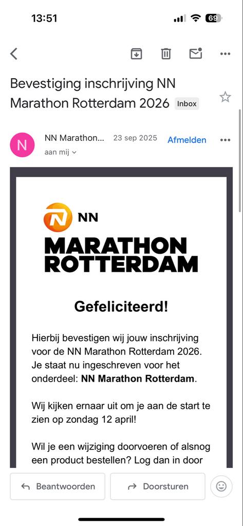 Marathon ticket Rotterdam 12 april 2026, Tickets en Kaartjes, Eén persoon, April