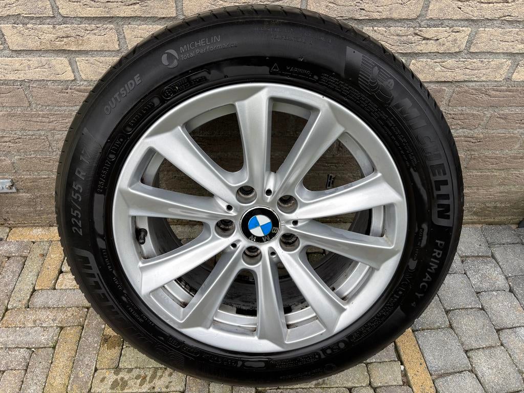 Set BMW 17 inch velgen (met Michelin zomerband 225/55 R17, Ophalen, Gebruikt, Banden en Velgen, 17 inch