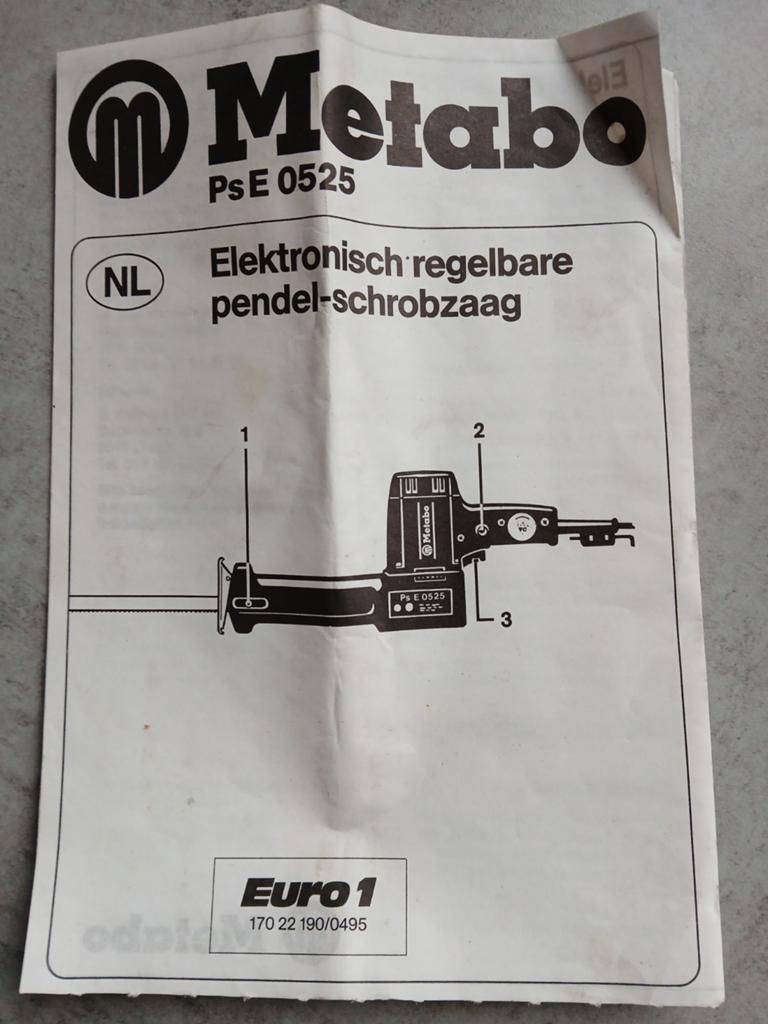 Metabo Ps E 0525 Elektronische Pendel-Schrobzaag, Doe-het-zelf en Verbouw, Gereedschap | Zaagmachines, Ophalen, Gebruikt, 70 mm of meer