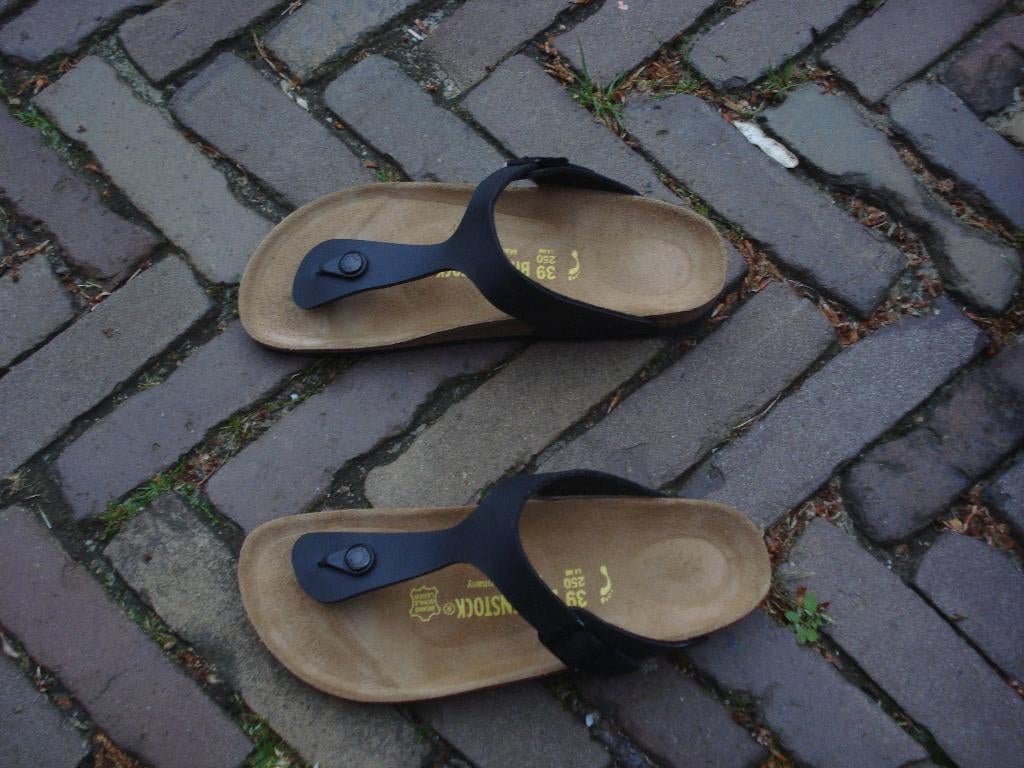 BIRKENSTOCK GIZEH ZWART 39 NIEUW GRATIS VERZENDING PER POST, Slippers, Verzenden, Zwart, Nieuw