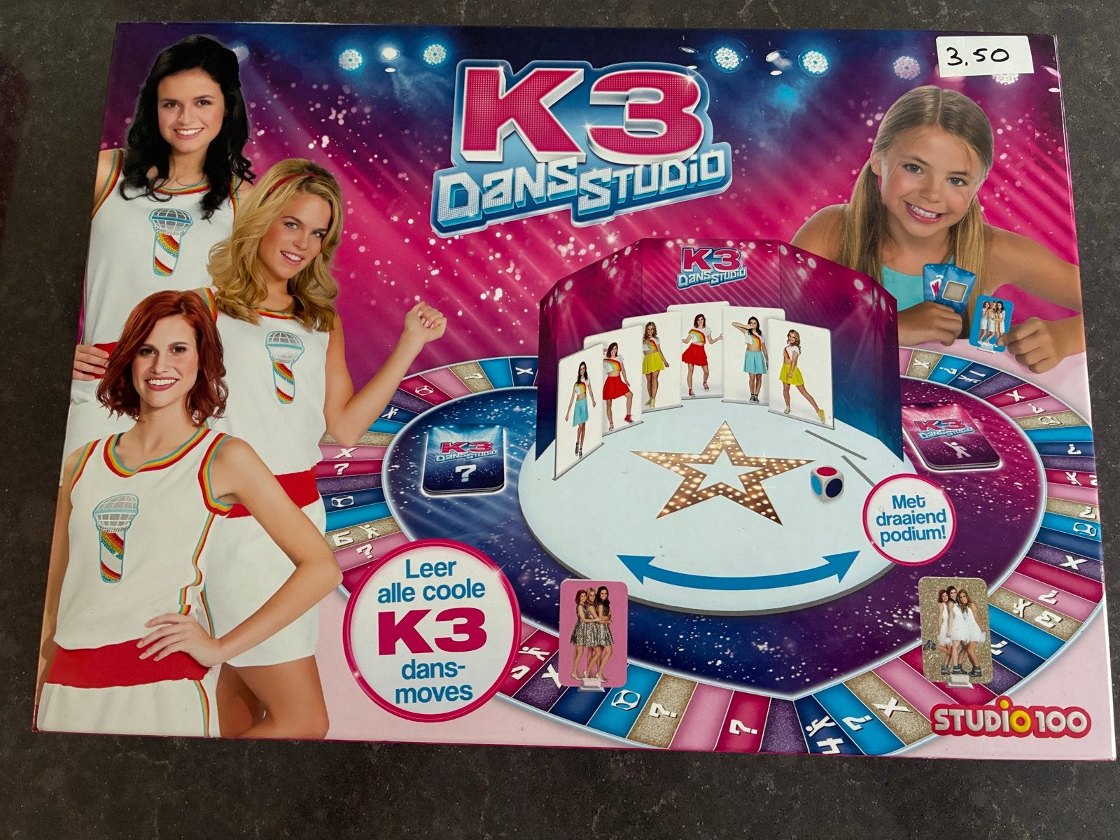 K3 Dansstudio Bordspel - Leer coole dansmoves!, Een of twee spelers, Ophalen of Verzenden, Zo goed als nieuw