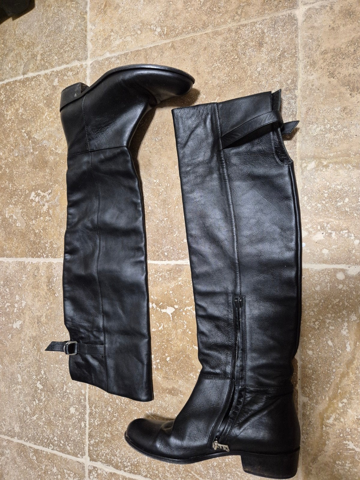 Zwarte "Petrizia pepe" leren laarzen, Kleding | Dames, Schoenen, Ophalen of Verzenden, Zo goed als nieuw, Zwart, Hoge laarzen
