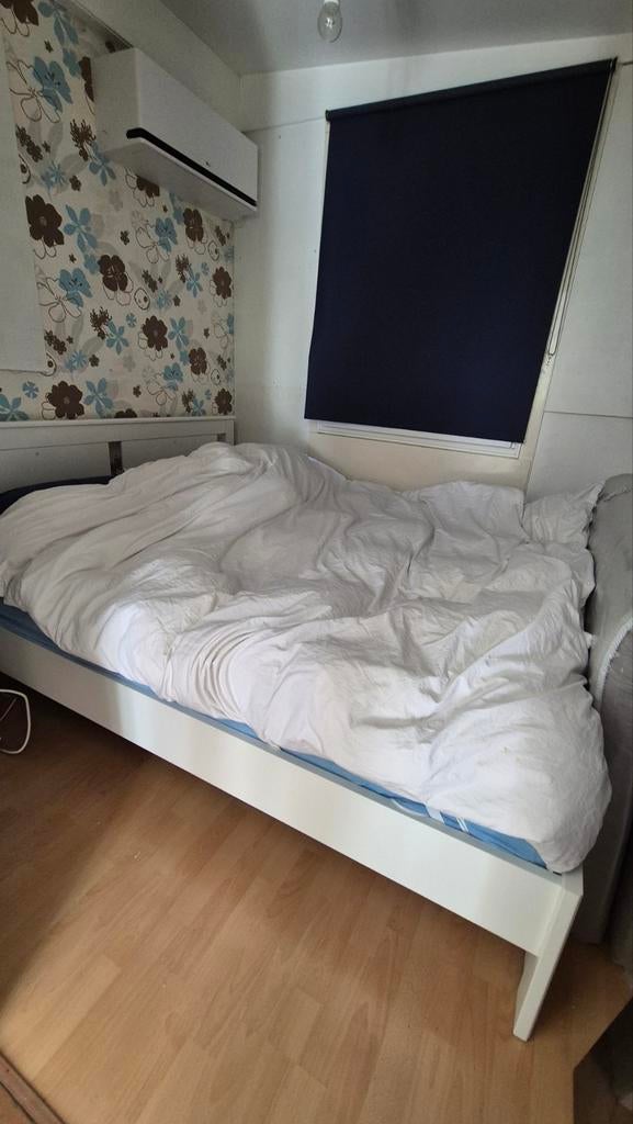 Ikea songesand wit tweepersoonsbed 160x200  met hoofdbord, Huis en Inrichting, Slaapkamer | Bedden, Ophalen, Gebruikt, Wit, Tweepersoons