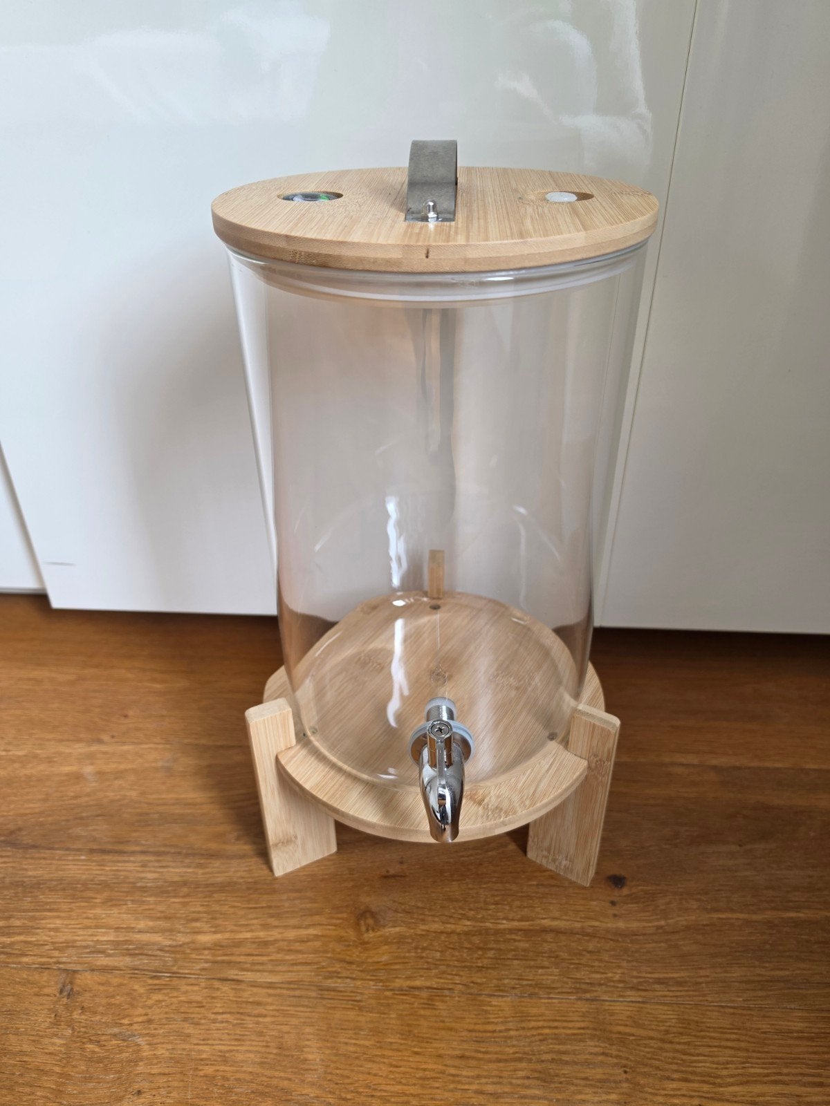 Luxe limonade tap dispenser. Waterdispenser. 8 liter. Hout., Ophalen of Verzenden, Zo goed als nieuw