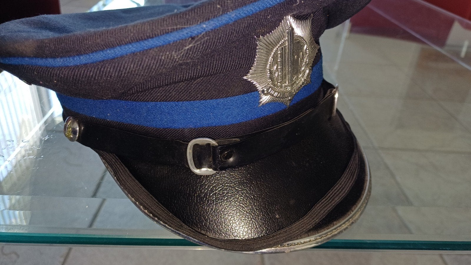 Vintage Politiepet - Authentiek Uniform Hoofddeksel, Onbekend, Pet, Gedragen, One size fits all