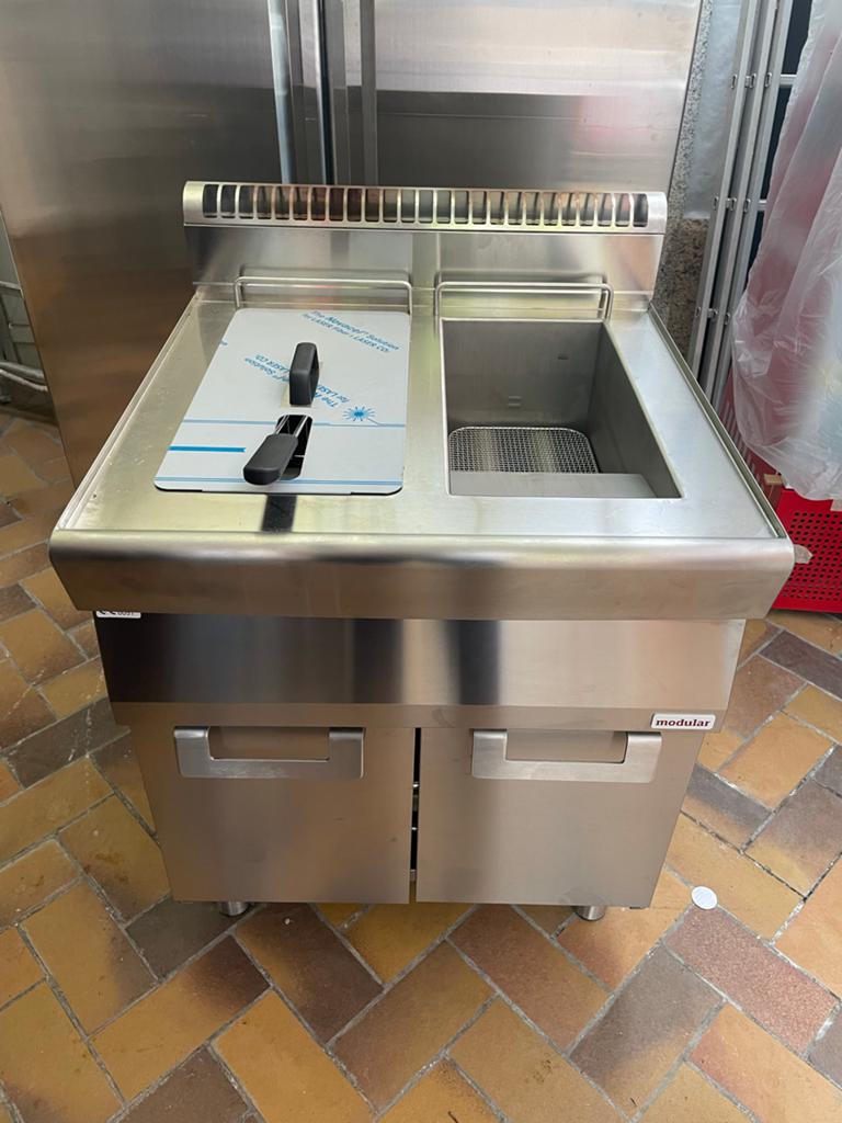 Modular gasfriteuse 2x13 liter - Horeca Frituurpan, 4 liter of meer, Ophalen of Verzenden, Gebruikt
