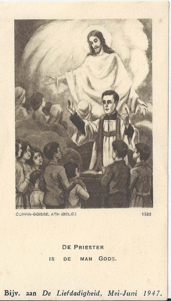 Pr112 devotieprentje de priester is de man Gods, Verzamelen, Religie, Ophalen of Verzenden, Gebruikt, Kaart of Prent, Christendom | Katholiek