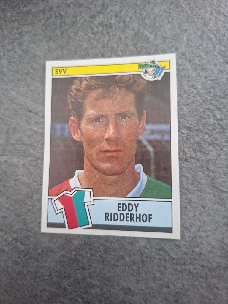 Panini sticker Voetbal 91.Speler Eddy Ridderhof SVV Schiedam, Verzenden, Zo goed als nieuw, Sticker