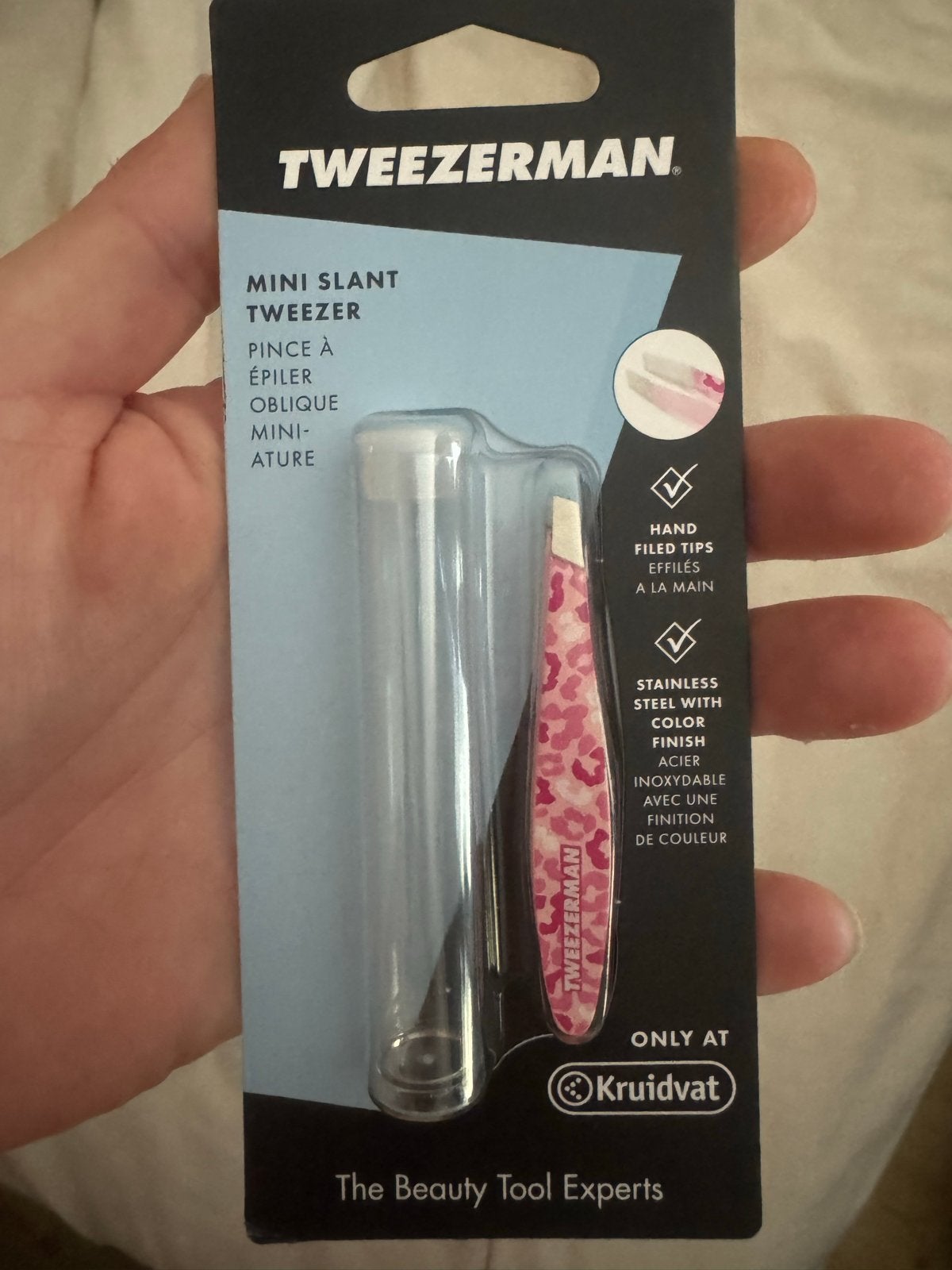 Nieuwe Tweezerman Mini Slant Pincet - Roze Camouflage, Ophalen of Verzenden, Nieuw, Gehele gezicht, Overige typen