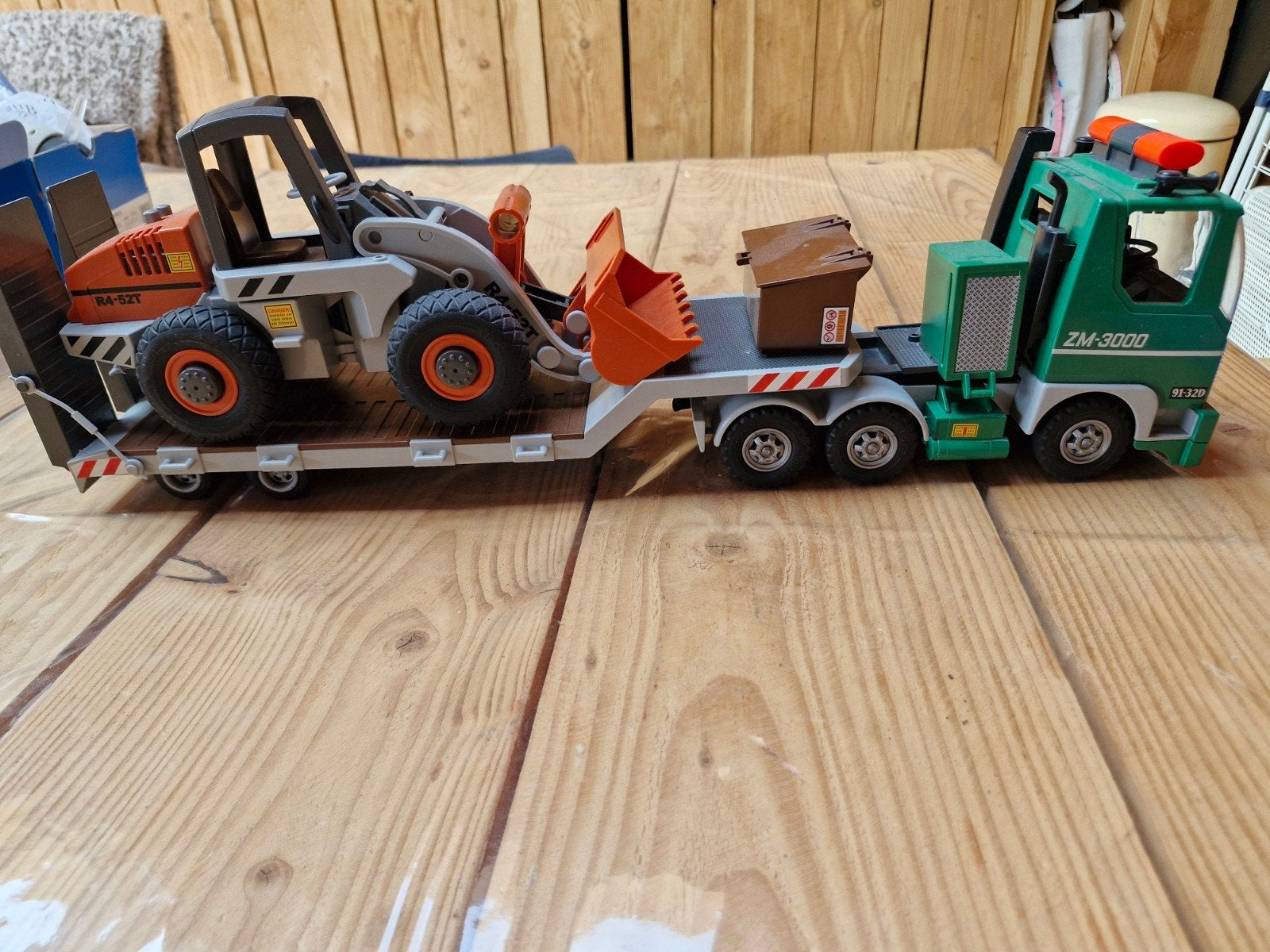 Playmobil vrachtwagen met shovel en aanhanger, Ophalen of Verzenden, Gebruikt