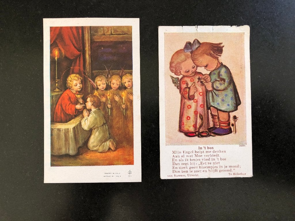 2 oude Communie prentjes To Hölscher, Ophalen of Verzenden