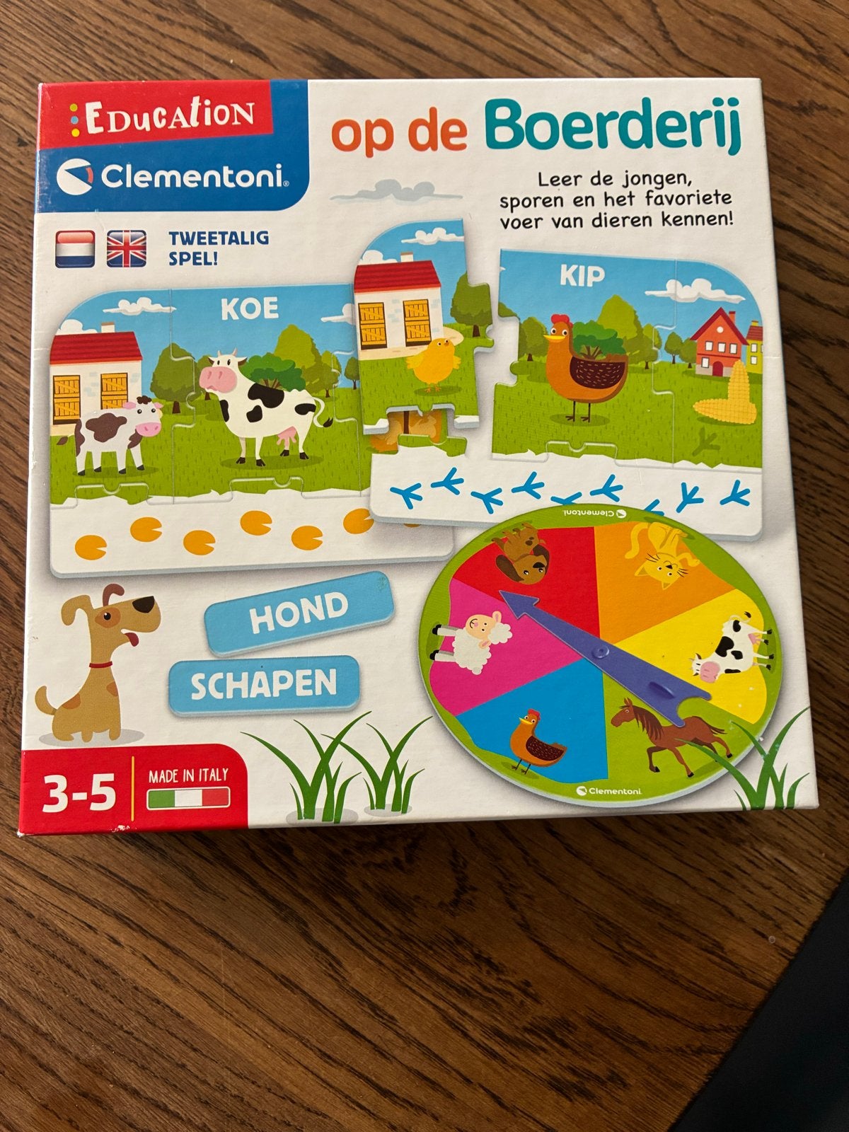 Clementoni Op de Boerderij educatief puzzelspel 3-5 jaar, Ophalen of Verzenden, 10 tot 50 stukjes, Zo goed als nieuw, 2 tot 4 jaar
