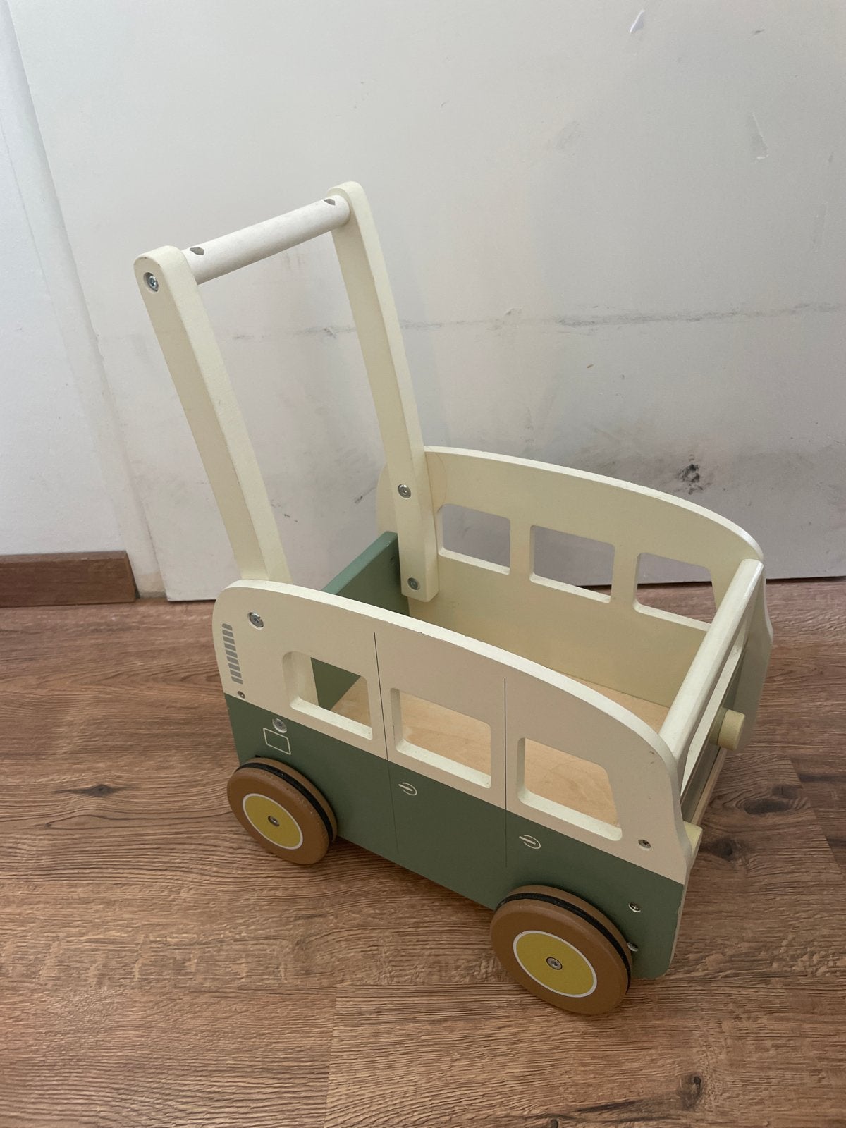 Houten loopwagen/duwwagen/loopkar in camperstijl, Kinderen en Baby's, Ophalen of Verzenden, Gebruikt, Duw- of Trekspeelgoed