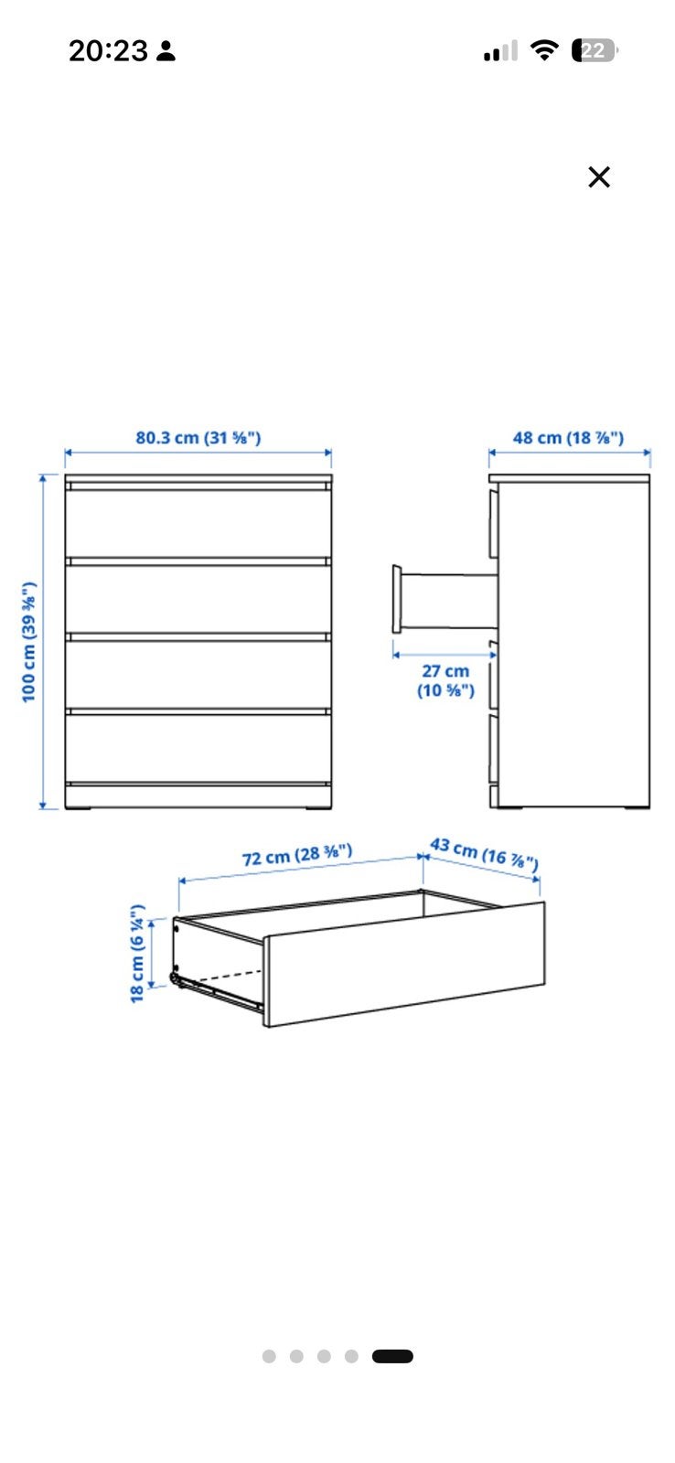 Ikea Malm Kast, Eenpersoons, Minder dan 160 cm, Ophalen of Verzenden, Zo goed als nieuw
