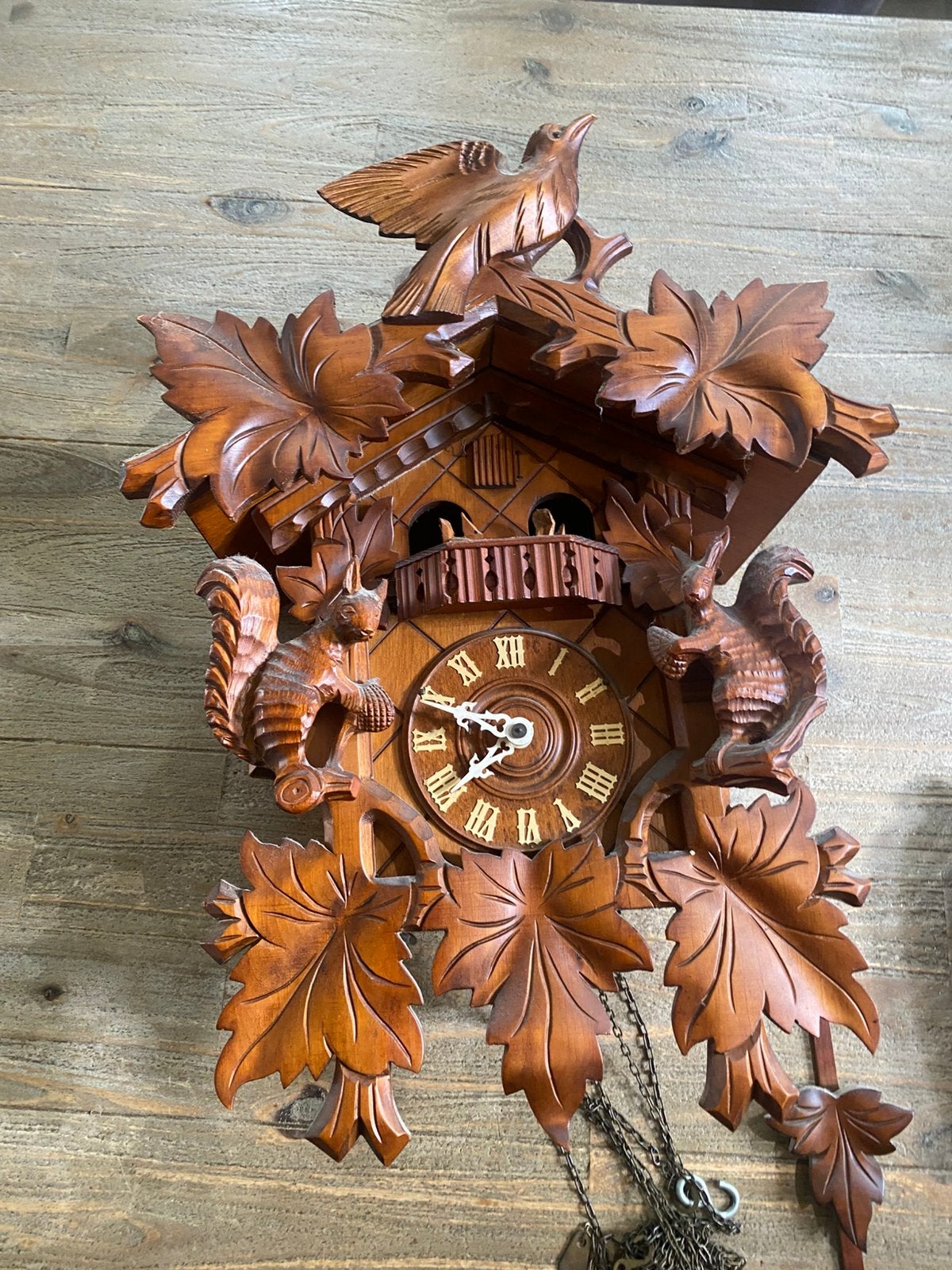 Grote koekoeksklok met muziek carrousel, Antiek en Kunst, Ophalen of Verzenden