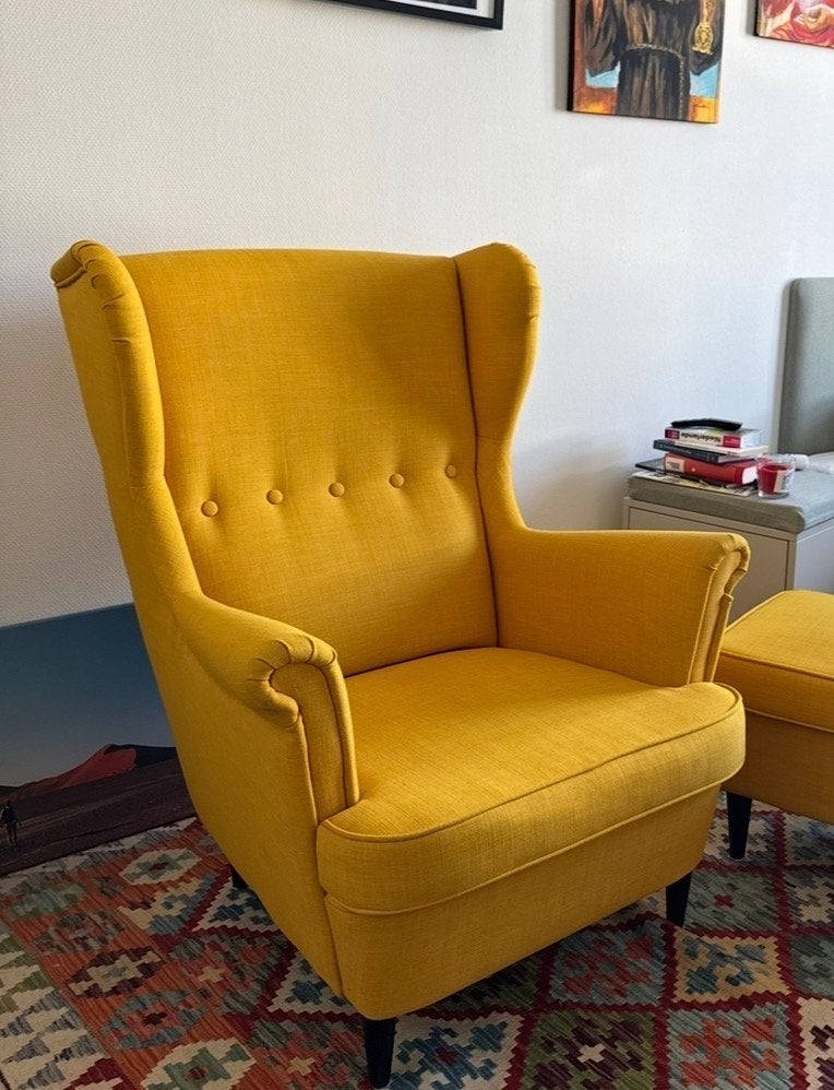 Ikea Strandmon inkl. Footstool, Huis en Inrichting, Fauteuils, Ophalen, Minder dan 50 cm, Gebruikt, Minder dan 75 cm