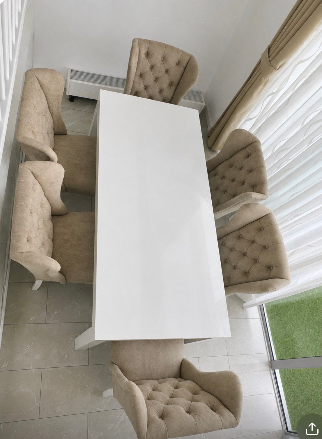 Dubbelman Design eetkamerstoelen 6x | Beige | Landelijk Chic, Ophalen, Zo goed als nieuw