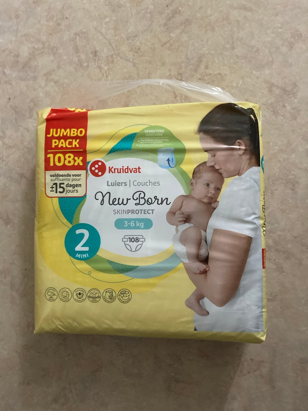 2 pakken Kruidvat New Born Luiers nr 2, Kinderen en Baby's, Overige Kinderen en Baby's, Ophalen of Verzenden, Nieuw