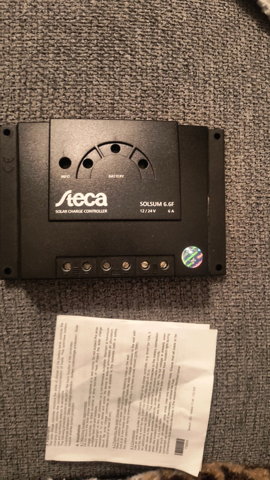 Steca  12v 24v 6A Solar laadcontroller voor zonnepaneel, Ophalen of Verzenden, Nieuw