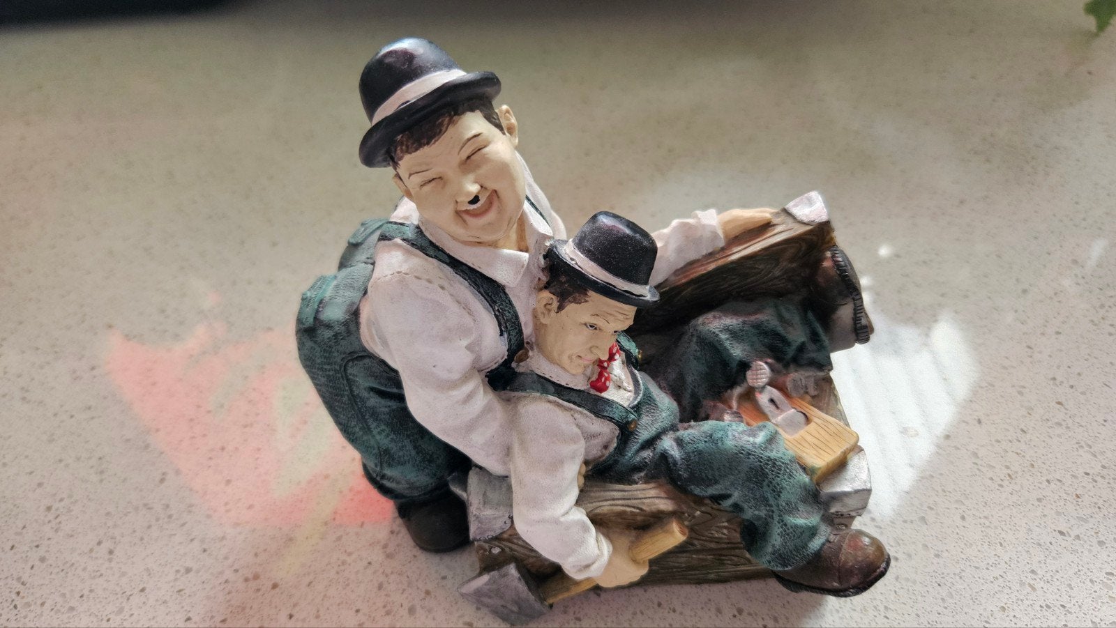 Boekensteun Laurel & Hardy - Vintage Decoratie, Ophalen of Verzenden, Gebruikt, Mens