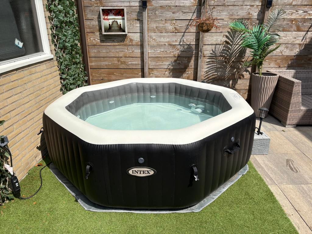 Intex PureSpa Jet & Bubble Deluxe – 6 Persoons Zoutwater, Tuin en Terras, Bubbelbaden en Hottubs, Ophalen of Verzenden, Zo goed als nieuw