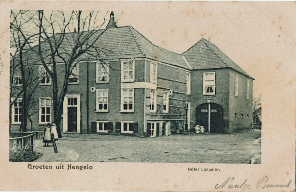 Hengelo (Gld) Hotel Langeler  1902, Ophalen of Verzenden, Voor 1920, Gelopen, Gelderland