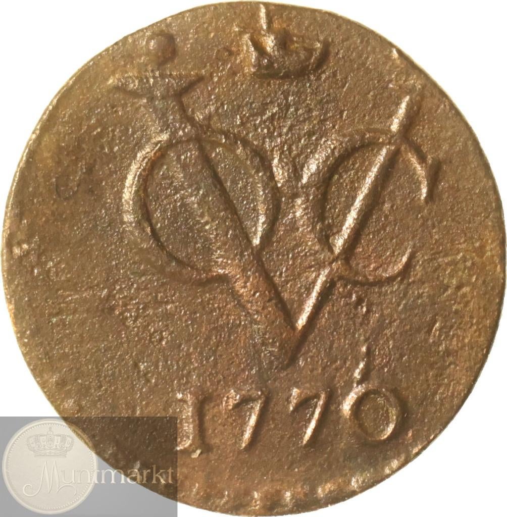 V.O.C. - West-Friesland - ½ Duit 1770, Postzegels en Munten, Munten | Nederland, Ophalen of Verzenden, Vóór koninkrijk, Overige waardes