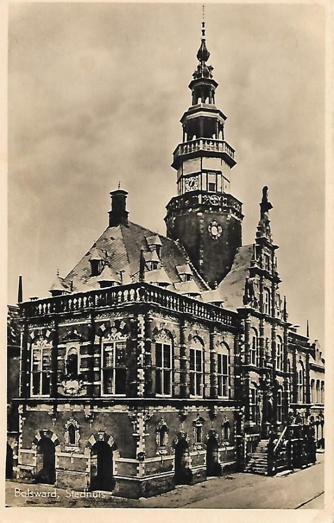 Bolsward- -Stadhuis., Ophalen of Verzenden, 1940 tot 1960, Gelopen, Friesland