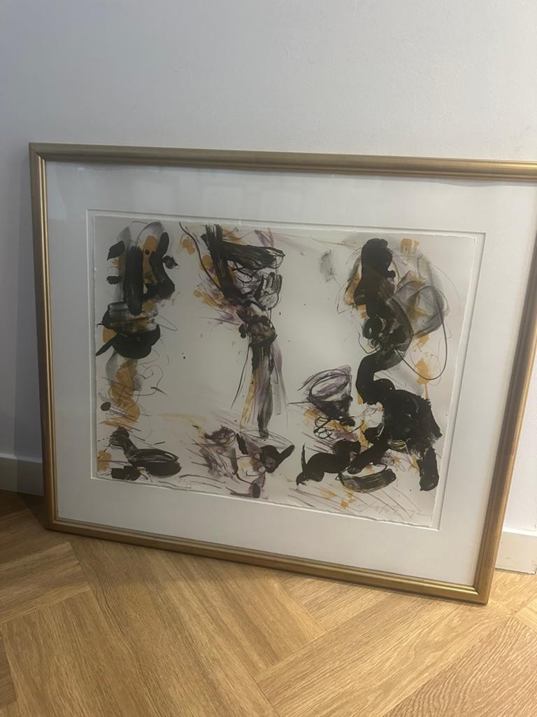 Groot Ger lataster schilderij abstract, Antiek en Kunst, Ophalen of Verzenden