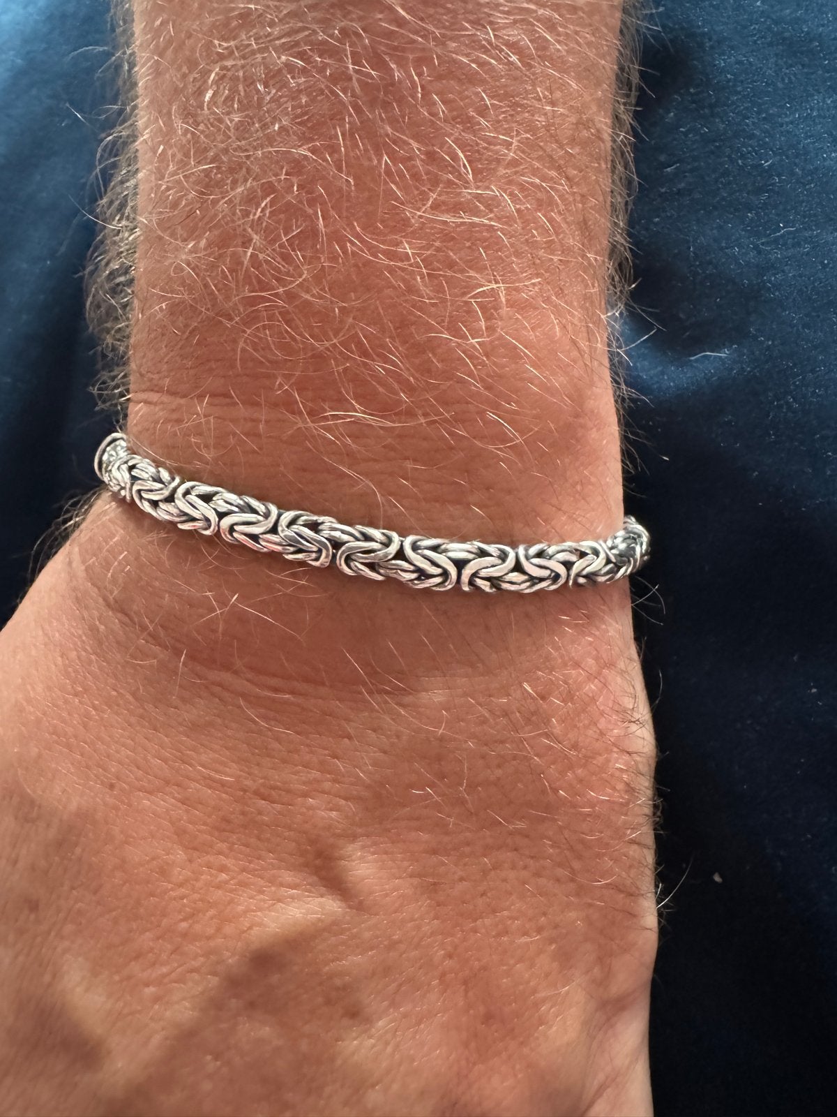 Handgemaakte Zilveren Koningsarmband - 28 gram, Verzenden, Zo goed als nieuw, Zilver