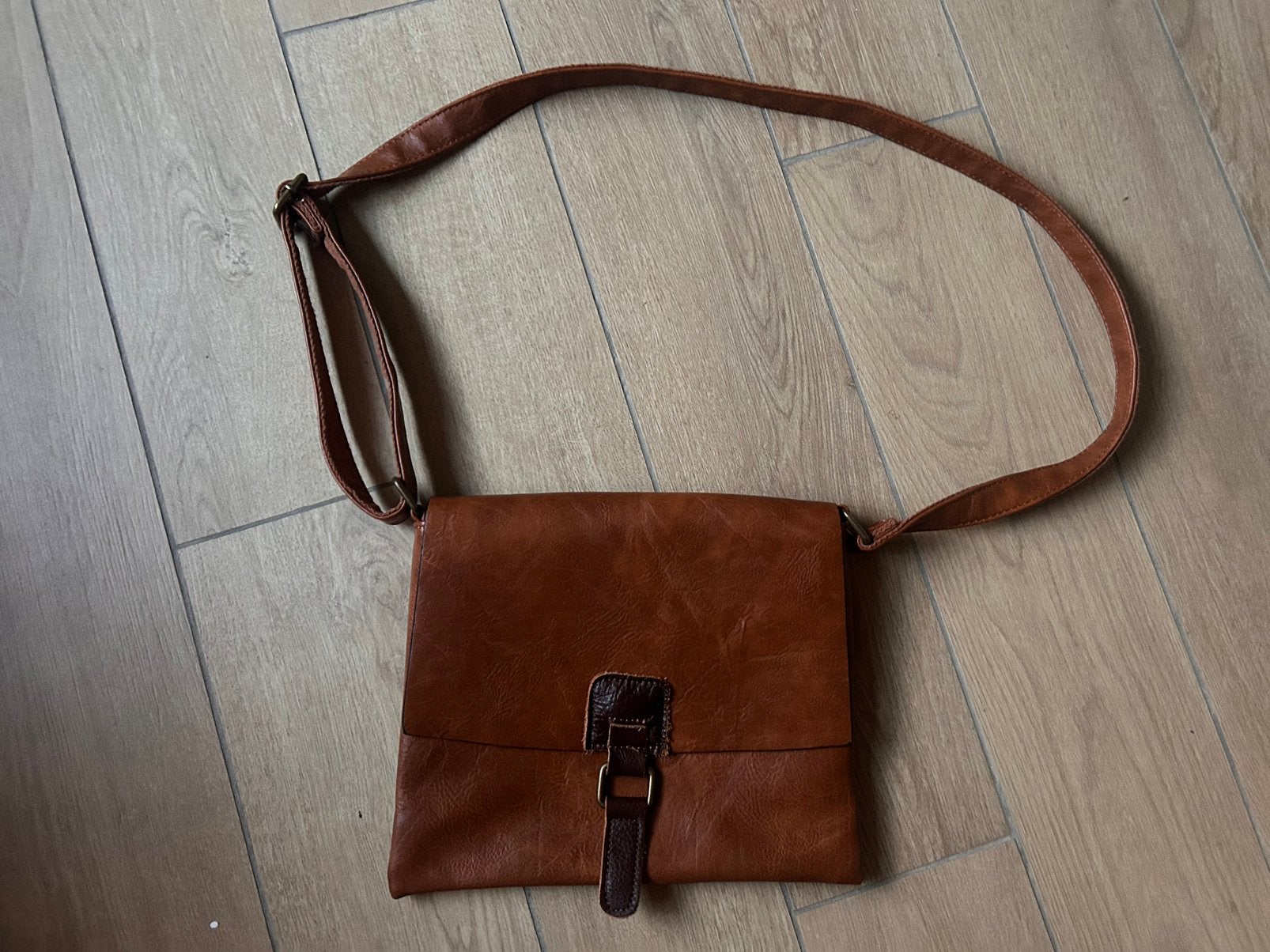 Paolo bags bruin lederlook schoudertas, Ophalen of Verzenden, Zo goed als nieuw, Bruin